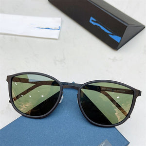 Denmark Titanium Oval Polarized Sunglasses Frame Men's and Women's Retro Anti Glare Gafas Ultra-light 9737 Eyewear