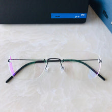 Load image into Gallery viewer, Denmark Retro Lightweight Titanium Rimless Square Glasses for Men and Women Optical Prescription Eyeglasses Frame oculos de grau