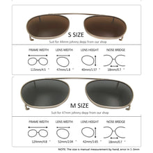 Carica l&#39;immagine nel visualizzatore di Gallery, Depp Style Polarized Clip On Sunglasses Round Men Eyewear For Driving Glasses Snap On Sunglasses Women Metal Oculos De Sol UV400