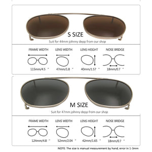 Depp Style Polarized Clip On Sunglasses Round Men Eyewear For Driving Glasses Snap On Sunglasses Women Metal Oculos De Sol UV400