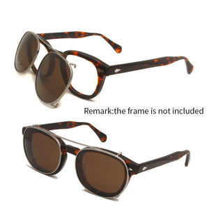 Depp Style Polarized Clip On Sunglasses Round Men Eyewear For Driving Glasses Snap On Sunglasses Women Metal Oculos De Sol UV400