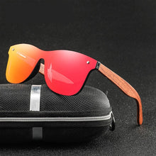 Load image into Gallery viewer, Design Handmade Natural Bubinga Wooden Women Sunglasses Polarized Sun Glasses man Square UV400 Gafas De Sol M304+ Case
