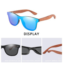 Load image into Gallery viewer, Design Handmade Natural Bubinga Wooden Women Sunglasses Polarized Sun Glasses man Square UV400 Gafas De Sol M304+ Case