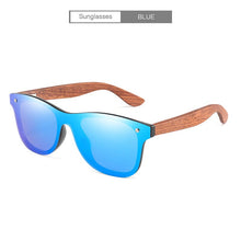 Load image into Gallery viewer, Design Handmade Natural Bubinga Wooden Women Sunglasses Polarized Sun Glasses man Square UV400 Gafas De Sol M304+ Case