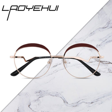 Design Round Women's Prescription Glasses Frame For Women Decorative Glasses Without Diopters Computer Fake Eyeglasses Oversize