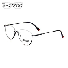 Load image into Gallery viewer, Designed Women Eyeglasses Semi Optical Frame Cat Eye Spring Temple Spectacle Prescription Glasses Half Rim Small Face