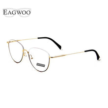 Load image into Gallery viewer, Designed Women Eyeglasses Semi Optical Frame Cat Eye Spring Temple Spectacle Prescription Glasses Half Rim Small Face