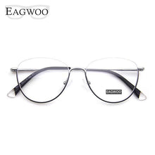 Load image into Gallery viewer, Designed Women Eyeglasses Semi Optical Frame Cat Eye Spring Temple Spectacle Prescription Glasses Half Rim Small Face