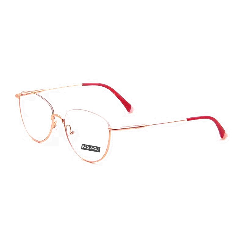 Designed Women Eyeglasses Semi Optical Frame Cat Eye Spring Temple Spectacle Prescription Glasses Half Rim Small Face