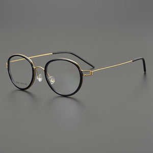 Designer Brand Pure Titanium Prescription Oval Lightweight Myopia Reading Glasses Frame Men's Woman Optical Lense