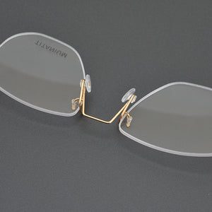 Designer Brand Rimless Prescription Lightweight Pure Titanium Myopia Reading Glasses Frame Men's Woman Optical Lense
