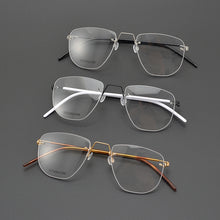 Load image into Gallery viewer, Designer Brand Rimless Prescription Lightweight Pure Titanium Myopia Reading Glasses Frame Men&#39;s Woman Optical Lense