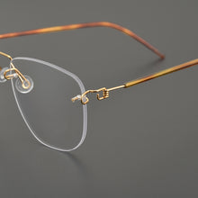 Load image into Gallery viewer, Designer Brand Rimless Prescription Lightweight Pure Titanium Myopia Reading Glasses Frame Men&#39;s Woman Optical Lense