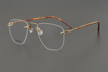 Load image into Gallery viewer, Designer Brand Rimless Prescription Lightweight Pure Titanium Myopia Reading Glasses Frame Men&#39;s Woman Optical Lense