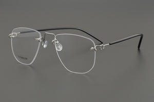 Designer Brand Rimless Prescription Lightweight Pure Titanium Myopia Reading Glasses Frame Men's Woman Optical Lense