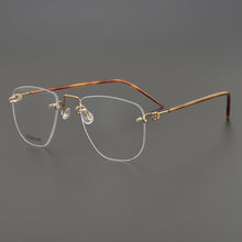 Load image into Gallery viewer, Designer Brand Rimless Prescription Lightweight Pure Titanium Myopia Reading Glasses Frame Men&#39;s Woman Optical Lense