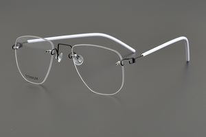 Designer Brand Rimless Prescription Lightweight Pure Titanium Myopia Reading Glasses Frame Men's Woman Optical Lense
