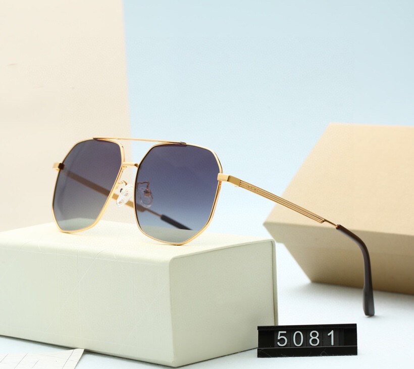 Designer Original Brand Gradient Polarized Toad Sunglasse  Trimming Metal Frame Pilot Sun Glasses Driving UV400 Eyewear