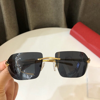 Designer Sunglasses Women’s  Carter Cat Eye Sun glasses Women Buffs Shades Eyewear Rimless Square Sunglasses Gafas De Sol