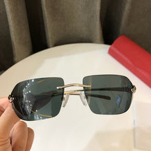 Load image into Gallery viewer, Designer Sunglasses Women’s  Carter Cat Eye Sun glasses Women Buffs Shades Eyewear Rimless Square Sunglasses Gafas De Sol