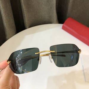 Designer Sunglasses Women’s  Carter Cat Eye Sun glasses Women Buffs Shades Eyewear Rimless Square Sunglasses Gafas De Sol