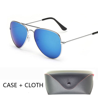 Designer pilot Sunglasses Men with Package pilot sun Glasses pilot Brand Women black mirror retro de sol bag box case