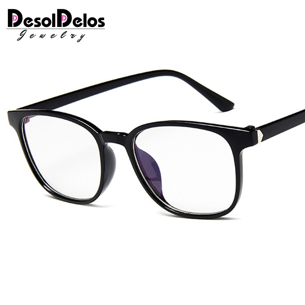DesolDelos Transparent Glasses Frames Men Women Fake Glasses Vintage Optical Myopia Eyeglasses Frames Ladies Retro Eyewear
