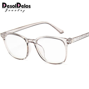 DesolDelos Transparent Glasses Frames Men Women Fake Glasses Vintage Optical Myopia Eyeglasses Frames Ladies Retro Eyewear