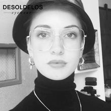 Load image into Gallery viewer, DesolDelos Vintage Gold Metal Frame Eyeglasses Mens Womens Sun glasses Retro Square Optical Lens Eyewear Nerd Clear Lens Glasses