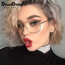 Load image into Gallery viewer, DesolDelos Vintage Gold Metal Frame Eyeglasses Mens Womens Sun glasses Retro Square Optical Lens Eyewear Nerd Clear Lens Glasses