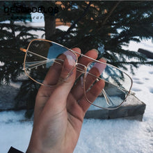 Load image into Gallery viewer, DesolDelos Vintage Gold Metal Frame Eyeglasses Mens Womens Sun glasses Retro Square Optical Lens Eyewear Nerd Clear Lens Glasses