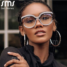 Load image into Gallery viewer, Diamond Blue Light Blocking Glasses Retro Square Frames Men Women Sunglasses UV400 Eyeglasses Spectacle Frames Eyewear