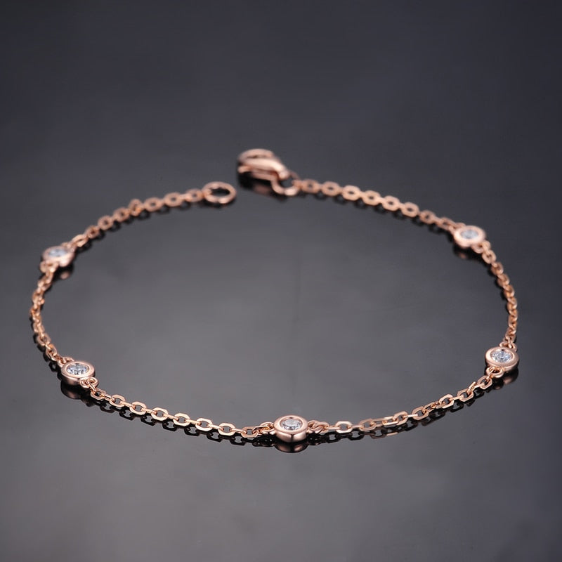 Diamond Bracelet for Women 0.40ct Natural Diamond Solid 18K Rose Gold Handmade Wedding Engagement Fine Jewelry