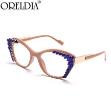 Carica l&#39;immagine nel visualizzatore di Gallery, Diamond Cat Eye Optical Glasses  Rhinestone Prescription Frames Women Transparent Glasses Spectacle Eyeglasses Frames Men