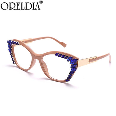 Diamond Cat Eye Optical Glasses  Rhinestone Prescription Frames Women Transparent Glasses Spectacle Eyeglasses Frames Men