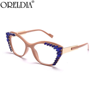Diamond Cat Eye Optical Glasses  Rhinestone Prescription Frames Women Transparent Glasses Spectacle Eyeglasses Frames Men