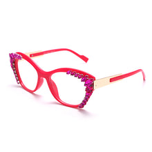 Carica l&#39;immagine nel visualizzatore di Gallery, Diamond Cat Eye Optical Glasses Prescription Frames Women Transparent Glasses Spectacle Eyeglasses Frames Men