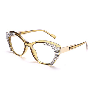 Diamond Cat Eye Optical Glasses Prescription Frames Women Transparent Glasses Spectacle Eyeglasses Frames Men