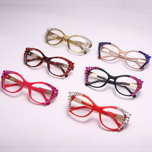 Load image into Gallery viewer, Diamond Cat Eye Optical Glasses Prescription Frames Women Transparent Glasses Spectacle Eyeglasses Frames Men