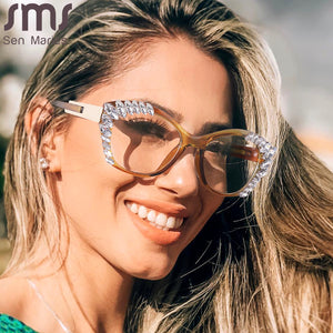 Diamond Cat Eye Optical Glasses Prescription Frames Women Transparent Glasses Spectacle Eyeglasses Frames Men