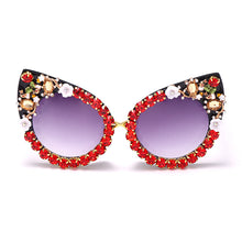 Load image into Gallery viewer, Diamond Cat Eye Sunglasses Women Brand Vintage Big Frames Sun Glasses Female Clear Lens Eyeglasses Oculos Lunette De Soleil Femm