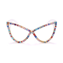 Load image into Gallery viewer, Diamond Cat Eye Sunglasses Women Brand Vintage Big Frames Sun Glasses Female Clear Lens Eyeglasses Oculos Lunette De Soleil Femm