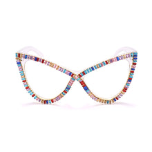 Load image into Gallery viewer, Diamond Cat Eye Sunglasses Women Brand Vintage Big Frames Sun Glasses Female Clear Lens Eyeglasses Oculos Lunette De Soleil Femm