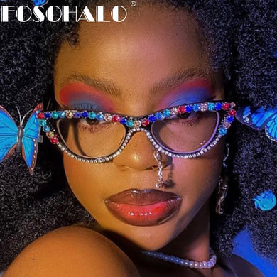 Diamond Cat Eye optical Frames Women Small Frames Vintage Sun Glass Men Steampunk Retro Eyewear UV400 Spectacle Frames