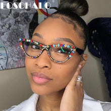 Load image into Gallery viewer, Diamond Cat Eye optical Frames Women Small Frames Vintage Sun Glass Men Steampunk Retro Eyewear UV400 Spectacle Frames