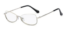 Load image into Gallery viewer, Diamond Half Frame Glasses Women Frames Optics Vintage Metal Men Glasses Rhinestone Prescription Myopia Eyeglasses Frame