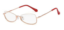 Load image into Gallery viewer, Diamond Half Frame Glasses Women Frames Optics Vintage Metal Men Glasses Rhinestone Prescription Myopia Eyeglasses Frame