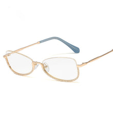 Load image into Gallery viewer, Diamond Half Frame Glasses Women Frames Optics Vintage Metal Men Glasses Rhinestone Prescription Myopia Eyeglasses Frame