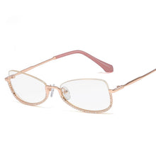 Load image into Gallery viewer, Diamond Half Frame Glasses Women Frames Optics Vintage Metal Men Glasses Rhinestone Prescription Myopia Eyeglasses Frame