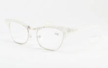 Carica l'immagine nel visualizzatore di Gallery, Occhiali da lettura eleganti da donna con diamanti, occhi di gatto, lenti in resina, decorazione con strass in cristallo, occhiali da presbite per anziani 